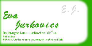 eva jurkovics business card